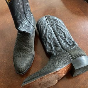 Custom Made Cowboy Boots - 8.5 Mens Black / Dark Gray
